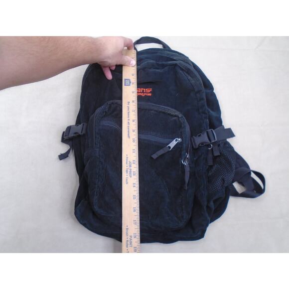 Trans By Jansport Black Corduroy Red Large Zippered Backpack - Picture 6 of 15